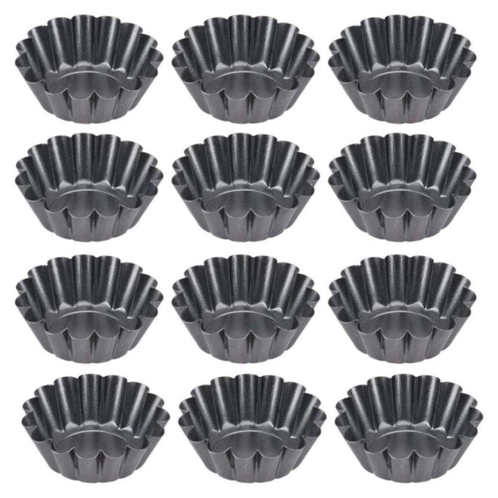 12 Eierkuchenformen – Antihaftbeschichtete Aluminium-Backförmchen, wiederverwendbare und langlebige Törtchenformen für das Backen zu Hause und...