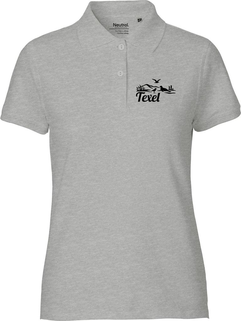 Huuraa Damen Polo Shirt Texel Niederlande M Sport Grey Bio Baumwolle Fairtrade Poloshirt Geschenkidee