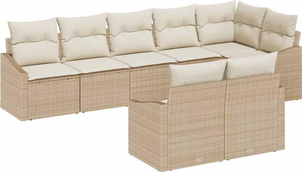 "SALE 2026" Sofa Set mit Kissen 8 pcs Beige Poly Rattan - Terassenmöbel DEMöbel852215