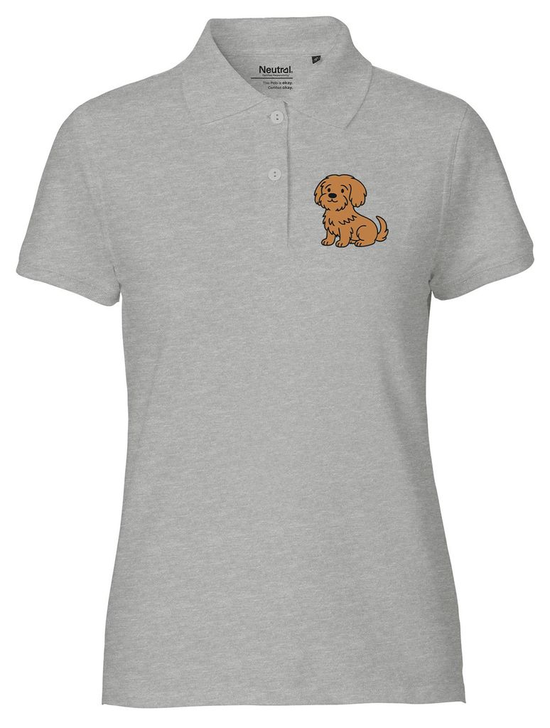 Huuraa Damen Polo Shirt Havaneser Havi Comic XL Sport Grey Bio Baumwolle Fairtrade Poloshirt Geschenkidee