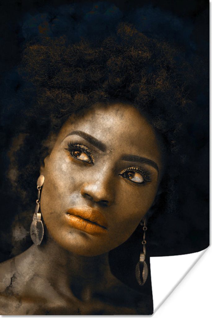 MuchoWow Poster Frauen - Farben - Ohrringe 120x180 cm - Kunstposter