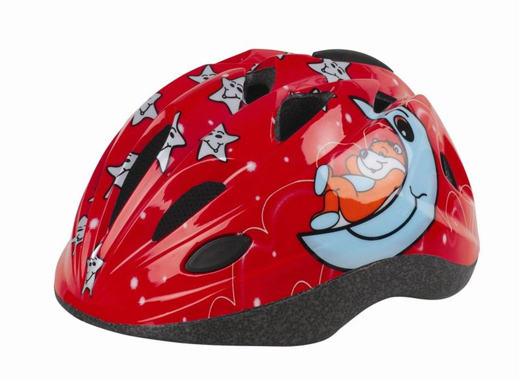 Polisport Fahrradhelm - Kinderhelm SLEEPY BEAR Größe 48 - 52 cm, Farbe: Rot