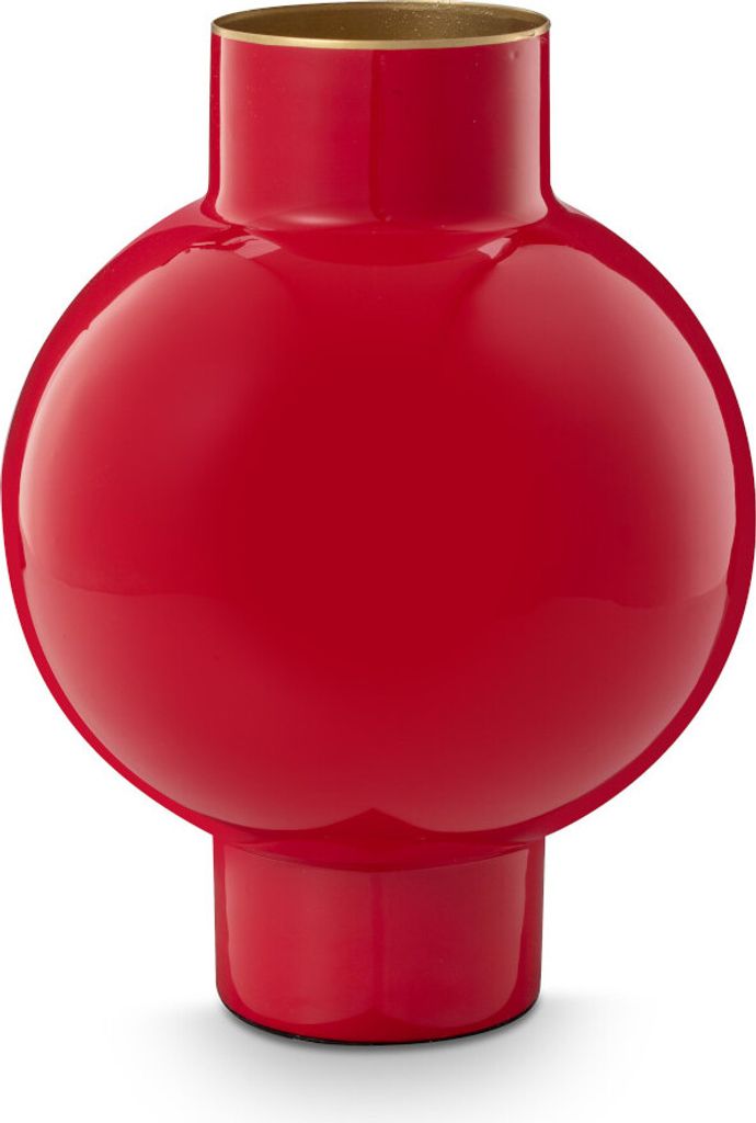 Pip Studio Vase Metal Small Farbe Red Größe 18x24cm