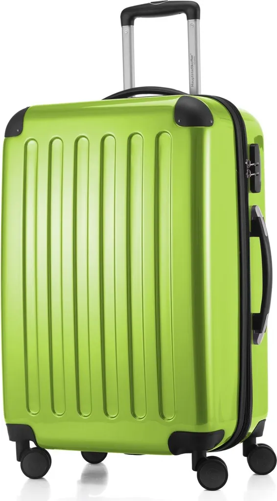 HAUPTSTADTKOFFER - Alex - Valigia rigida trolley espandibile valigia rigida lucida trolley, 65 cm, 74 litri, verde mela