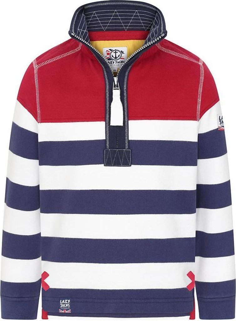 Lazy Jacks - Sweatshirt für Jungen, mit kurzem Reißverschluss LJ177 (128) (Rot)
