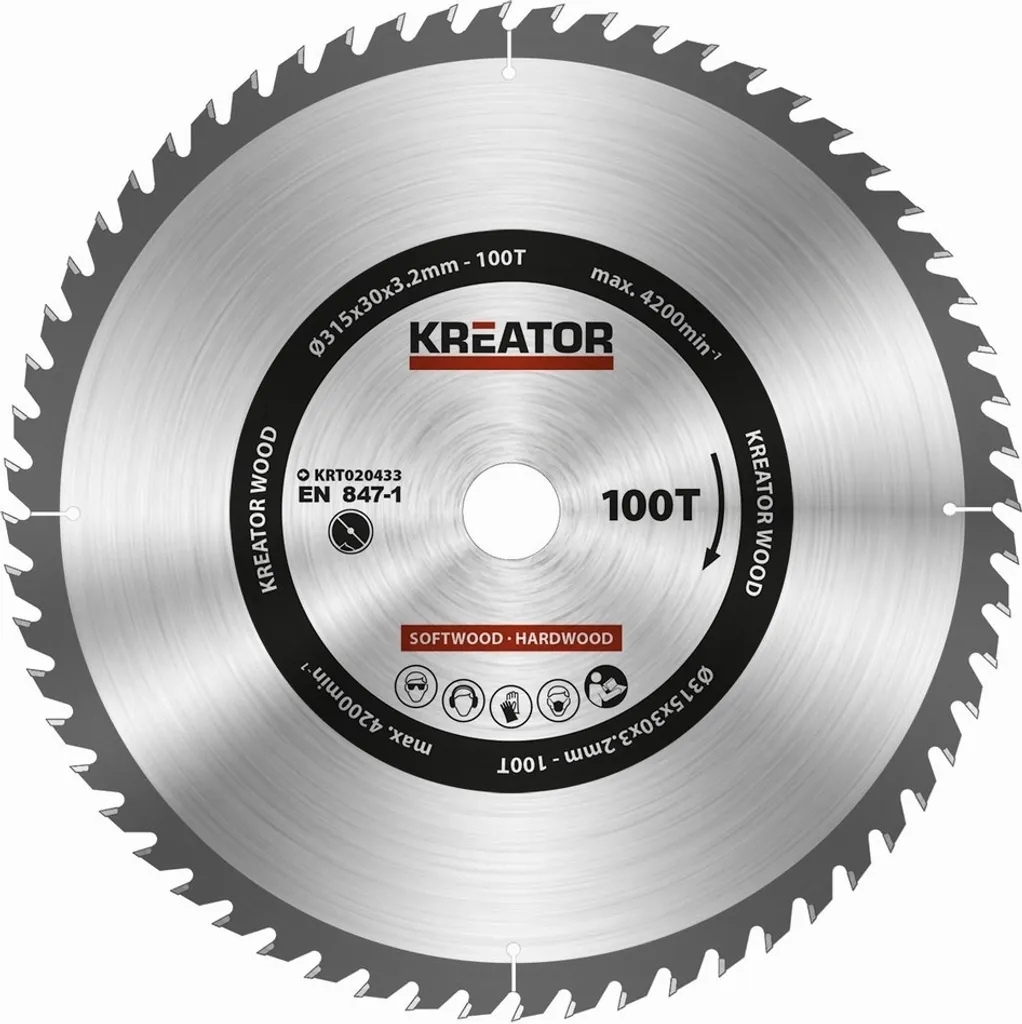 Lame scie circulaire Ø 315 mm anti-éclats pour bois 100 dents fines