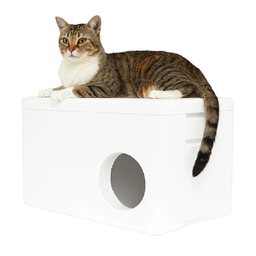 Refuge Extérieur pour Chat : Protection Intempéries Polystyrène 58 cm - 7
