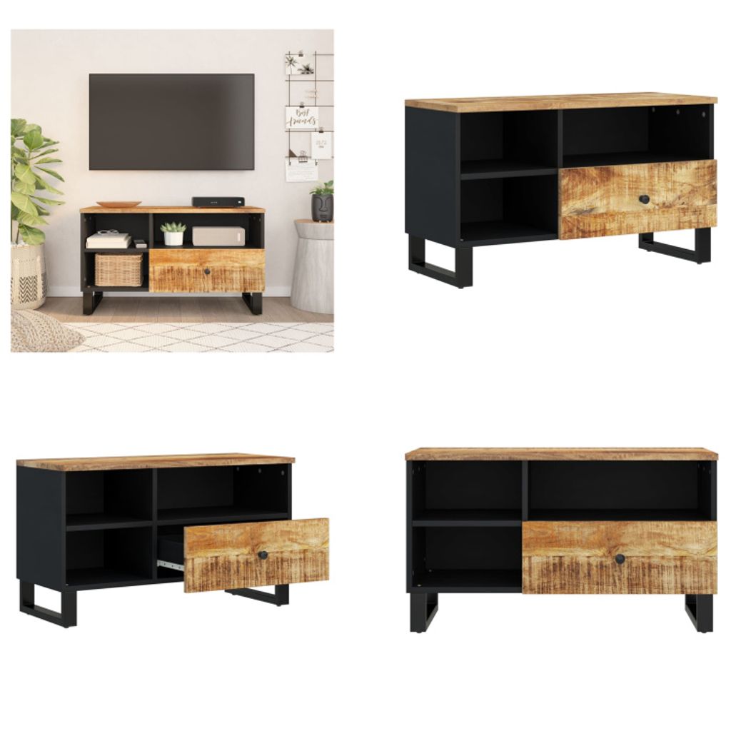 vidaXL TV Schrank 80x33x46 cm Massivholz Mango & Holzwerkstoff - TV-Schrank - TV-Schränke - TV-Möbel - TV-Ständer