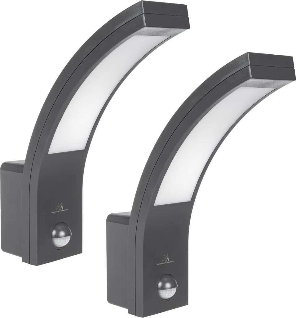 Lot de 2 Projecteurs LED Maclean MCE244 GR 10W avec Détecteur PIR Gris