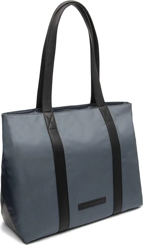 Sac Ordinateur Otta The Chesterfield Brand en Cuir Souple Bleu et Gris