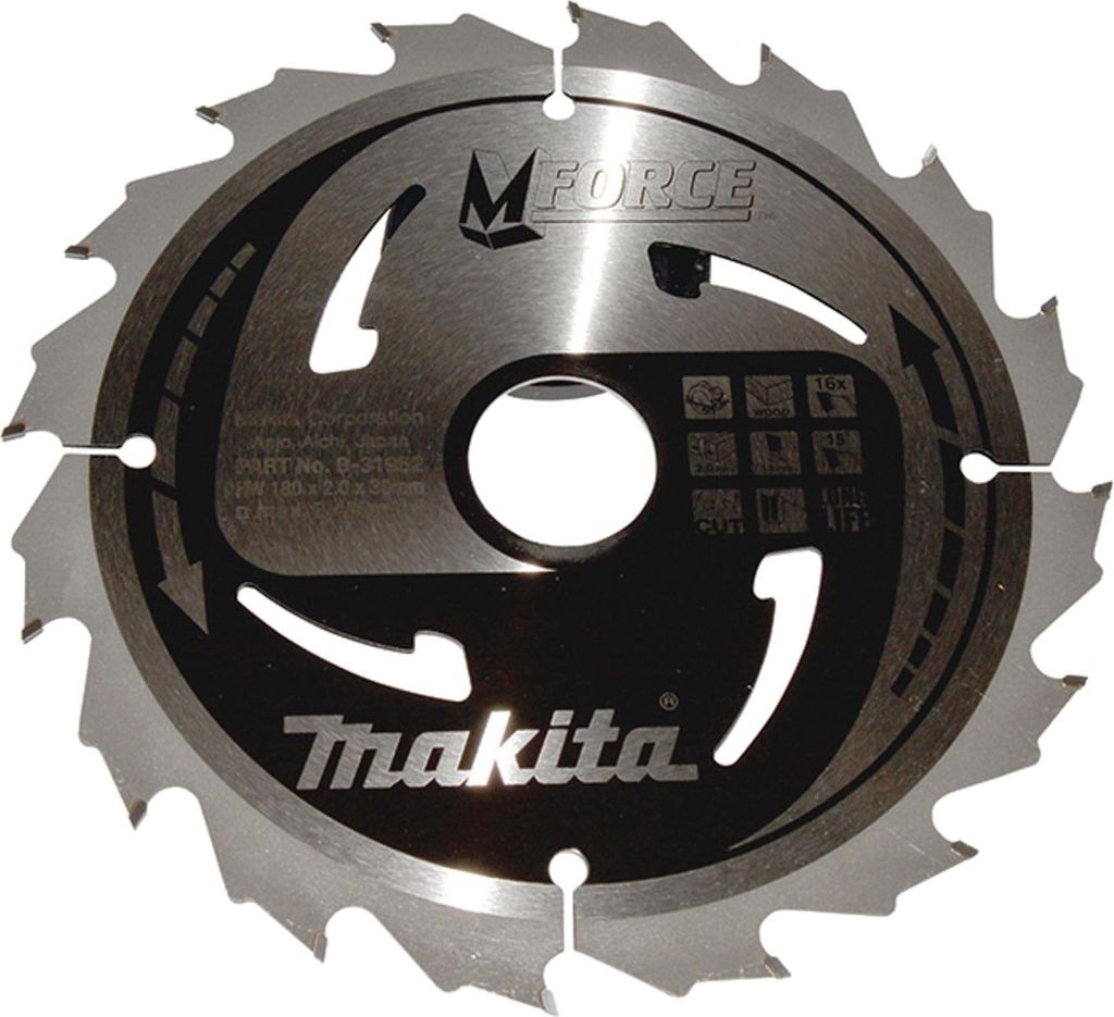 Makita Kreissägeblatt M-FORCE 180/30 mm, 16 Zähne, 1,2 mm, Holz