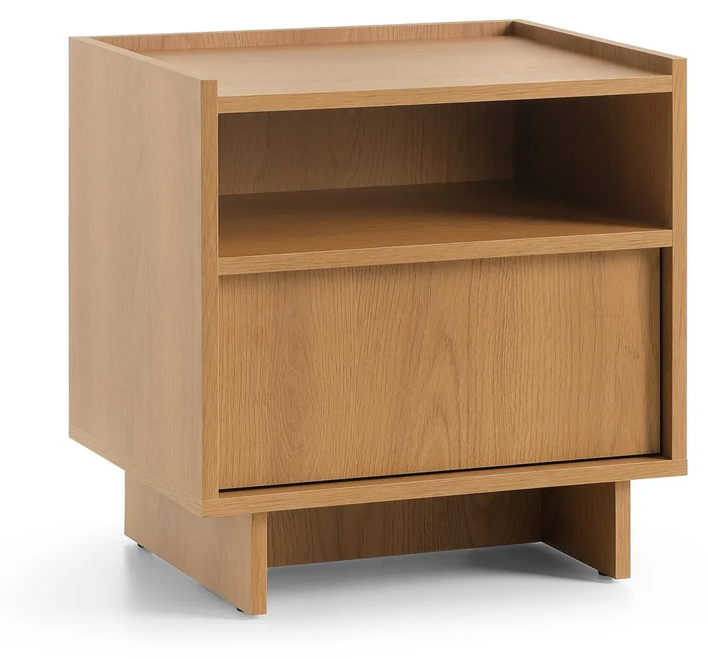 Petit meuble de nuit en chêne caramel - Table de chevet design chic