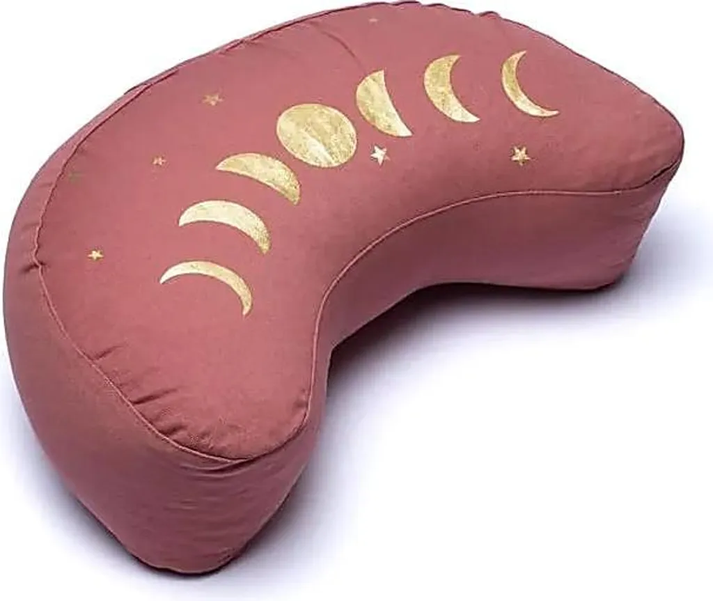 Coussin méditation bio phases de lune rose 37cm - Confort et éthique