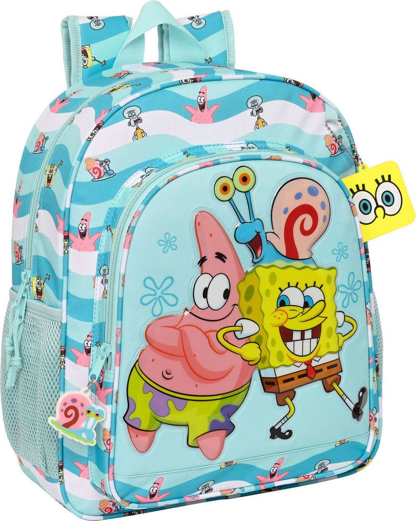 Schulrucksack Spongebob Stay positive Blau Weiß (32 x 38 x Produktbild 1