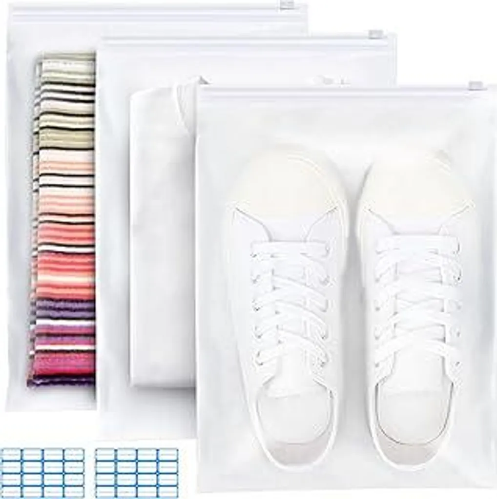 Sacchetti Zip 40x30 cm Riutilizzabili: Organizer Viaggio e Armadio 30 pz