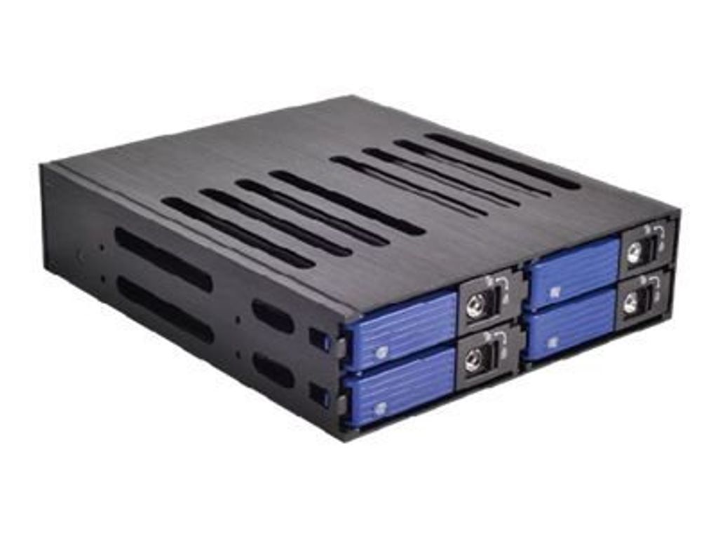 JOUJYE Backplane fuer 6,4cm 2,5Z SAS/SATA HDD HDD 4x2,5 SAS und SATA HDD aluminium Gehaeuse schwarz 2x4cm fan (ST-1041SS)