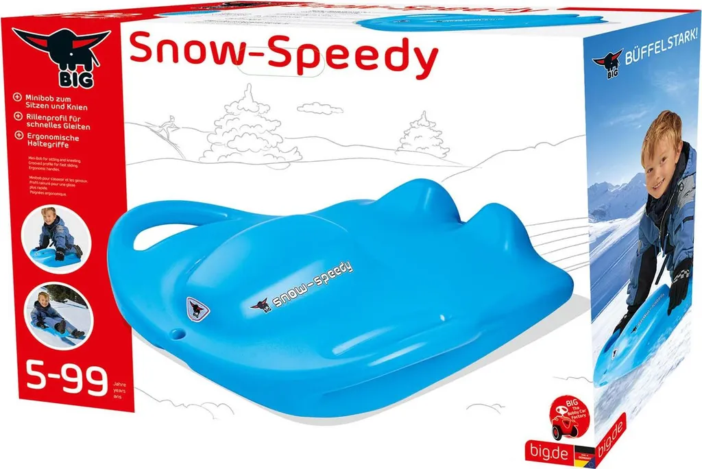BIG Snow-Bob Snow Speedy bleu clair, luge enfant robuste et rapide