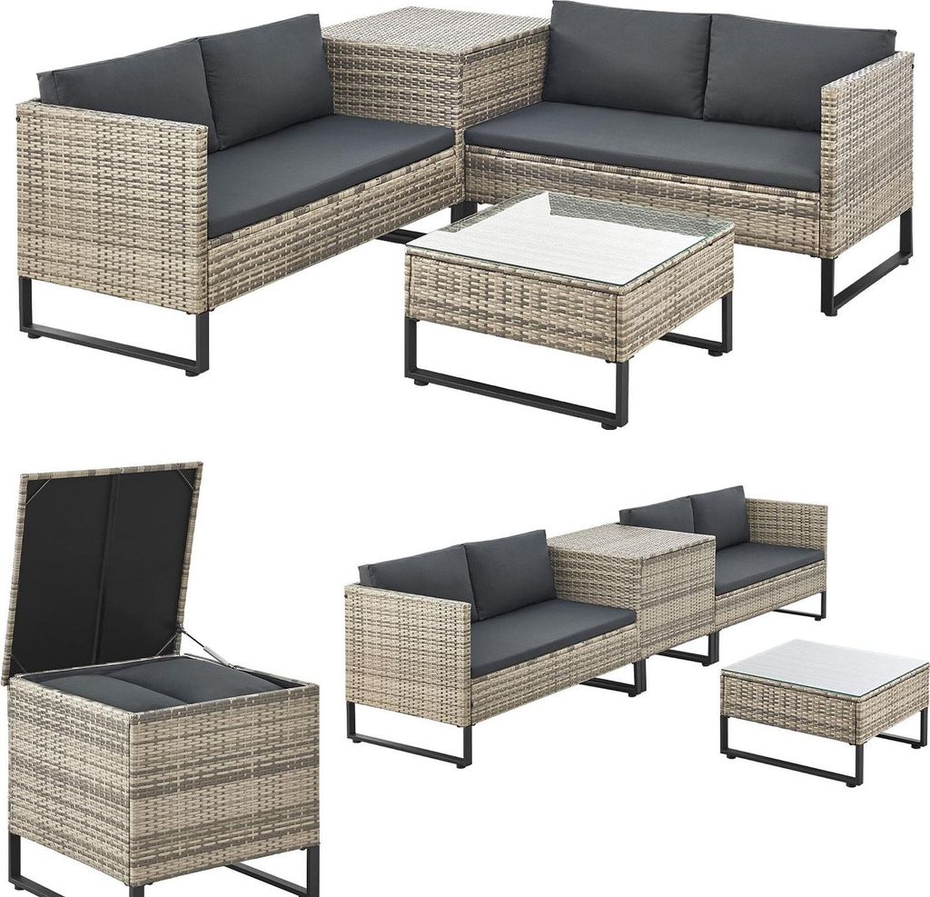 Juskys Polyrattan Lounge Santorini - Sitzecke mit Produktbild 