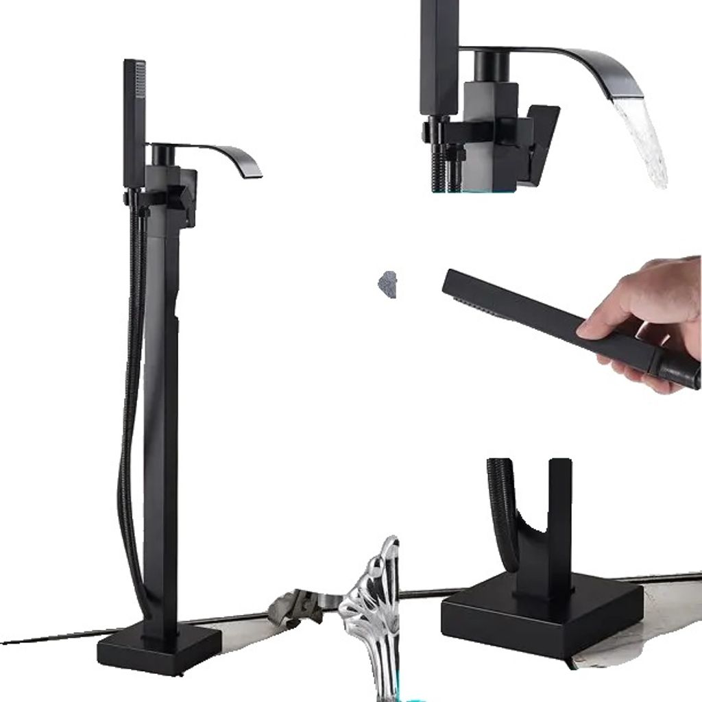 Badezimmer Duscharmatur Set, zeitgemäßes Design, langlebiges Keramikkartuschensystem, matte schwarze E