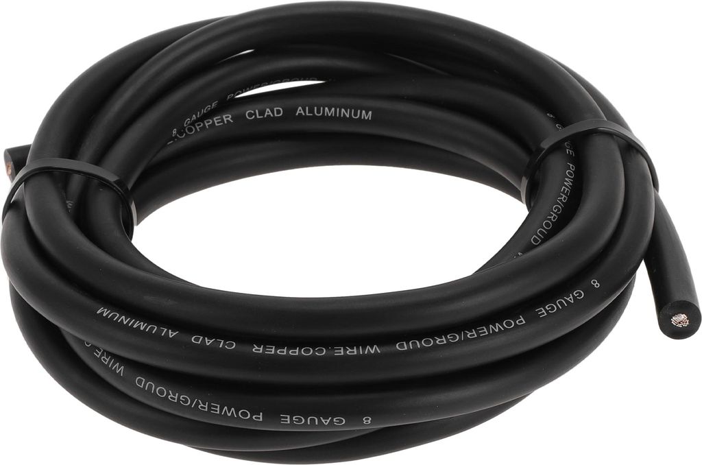 1 Stück Erdungsdraht Vollständig isoliert & Soft-Touch-Mantel Stromkabel 8 GAUGE 12V 10ft Schwarz CCA