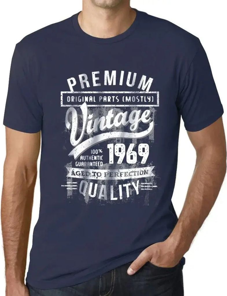Herren Grafik T-Shirt Originalteile (meist) bis zur Perfektion gealtert 1969 – Original Parts (Mostly) Aged to Perfection 1969 – Geschenk 55.