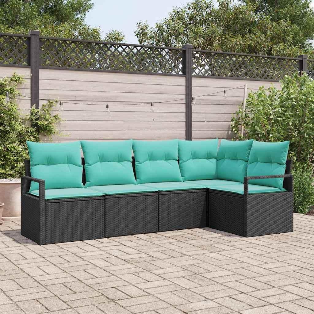 Maison Exclusive - Sofa Set 5 pcs Schwarz Poly-Rattan