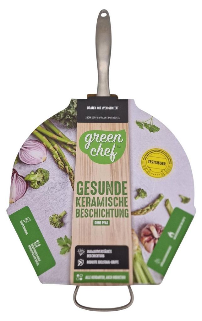 GreenChef Servierpfanne Ø 28 cm mit Glasdeckel Produktbild 