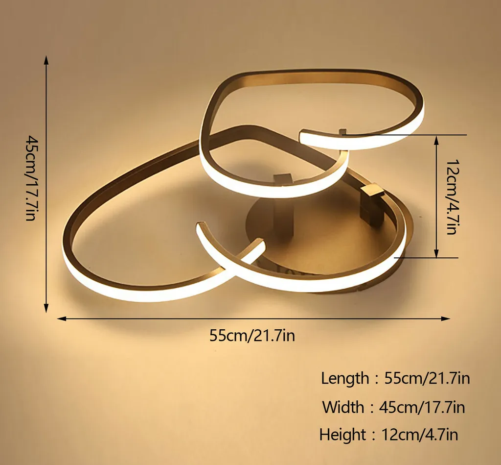 Plafonnier LED Moderne 55cm Dimmable avec Télécommande Design Cœur - 3