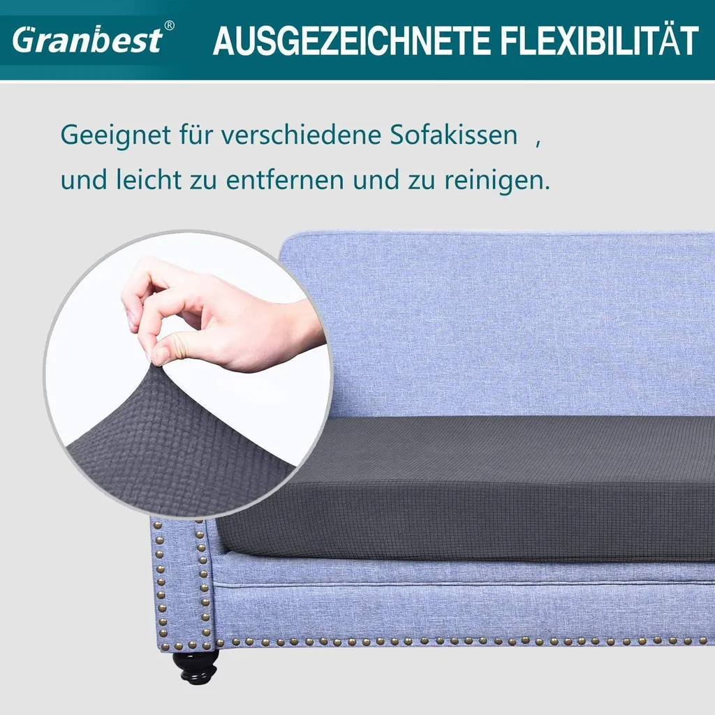 Housse Coussin de Canapé Imperméable et Extensible - Tissu Jacquard