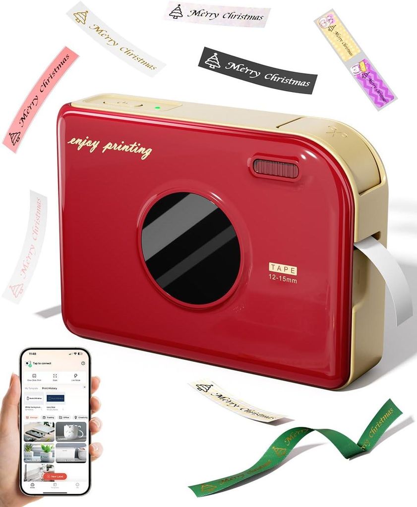 Phomemo A30 Etikettendrucker Tragbares Beschriftungsgerät Bluetooth Etikettiergerät Selbstklebend Kompatibel with Phone & PC
