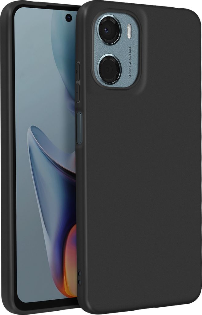 Avizar, Hülle für Motorola Moto G05 und E15, Weiches Silikon, Matt, Schwarz