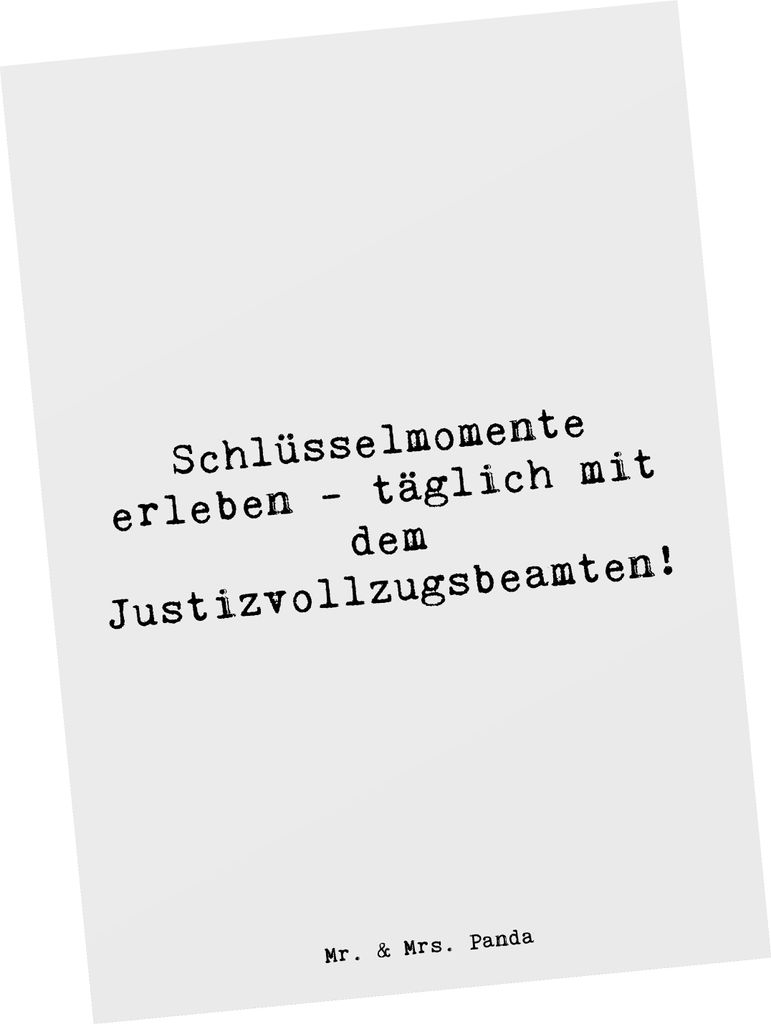 Mr. & Mrs. Panda Postkarte Spruch Justizvollzugsbeamte Momente - Weiß - Geschenk, Grußkarte, Geschenke für Berufstätige, Postkarten, einzelkart...