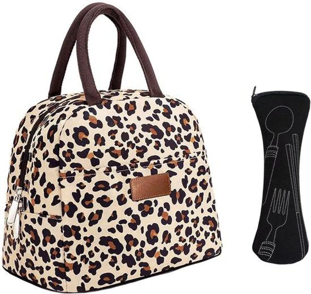 Dites adieu aux couverts oubliés avec ce sac à lunch léopard ingénieux