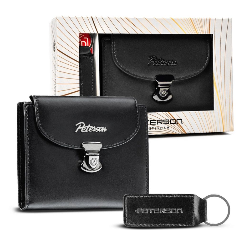 Peterson Portemonnaie-Set mit Schlüsselanhänger Mitsuko schwarz One size