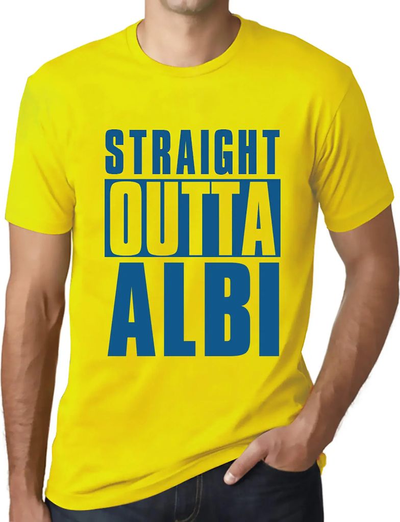 Herren Grafik T-Shirt Straight Outta Albi Öko-Verantwortlich Vintage Jahrgang Kurzarm Lustige Druck Geburtstag Geschenk Mann