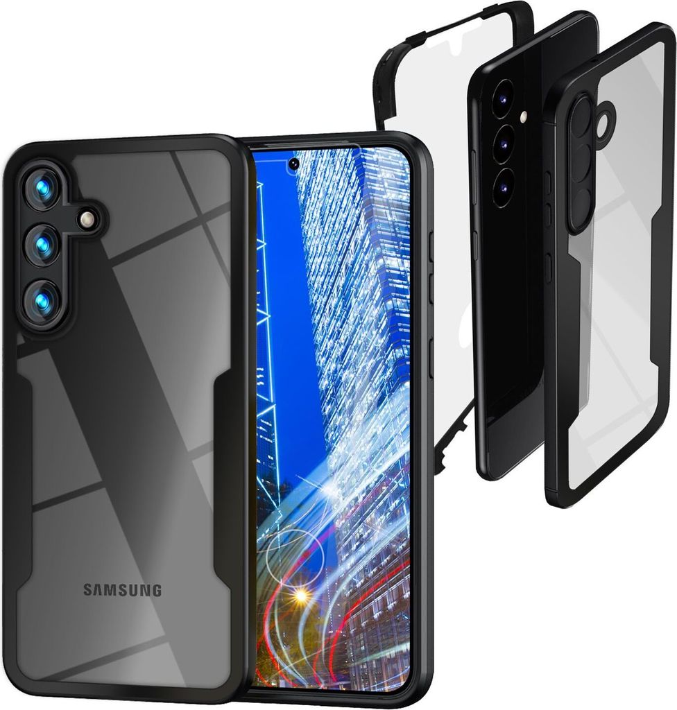 NALIA 360° Hülle für Samsung Galaxy S24 Plus – Vergilbungsfrei & Rutschfester Matt-Rahmen – SURROUND (Full-Body Case) – Marke aus Berlin ...