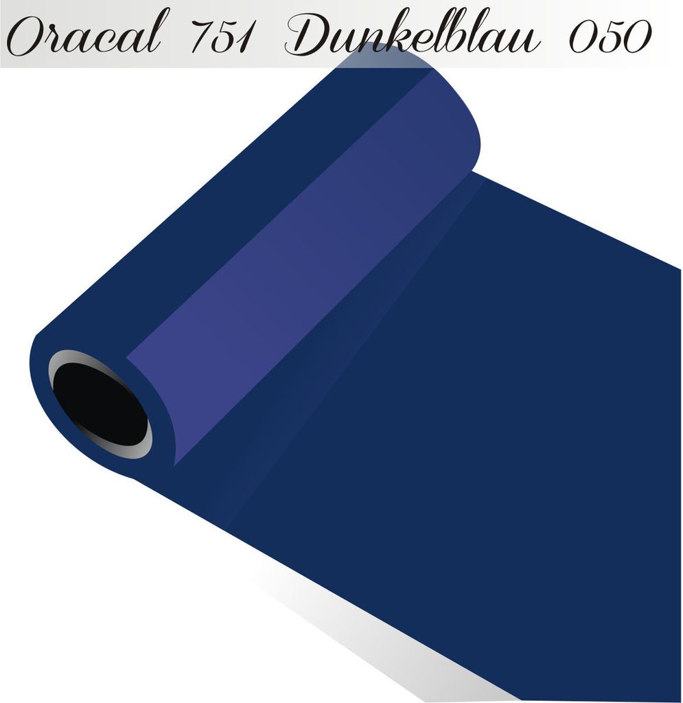 Oracal 751 - Orafol Folie 5m (Laufmeter) freie Farbwahl 118 glänzende Farben - glanz in 4 Größen, 63 cm Folienhöhe dunkelblau - 050