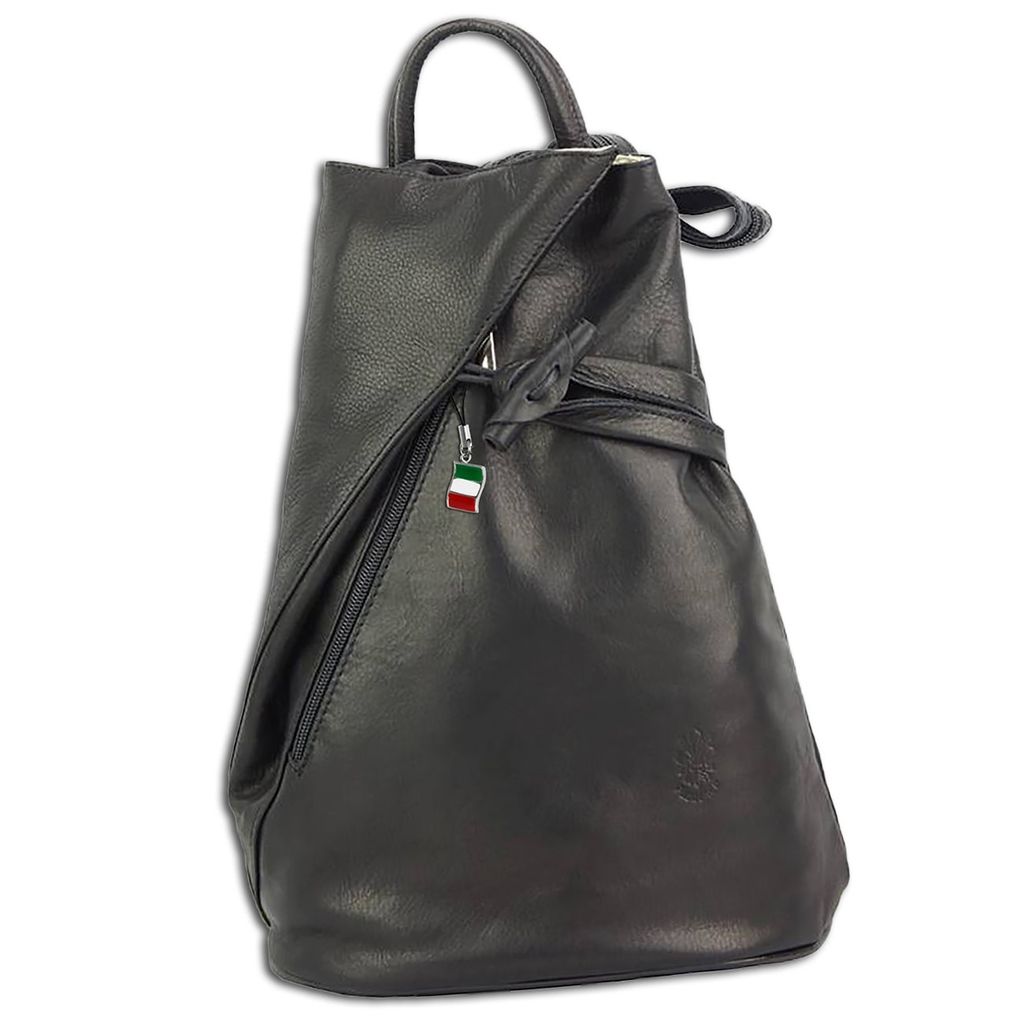 Florence 2in1 Leder Rucksack Damen schwarz 24x33x13 OTF605S