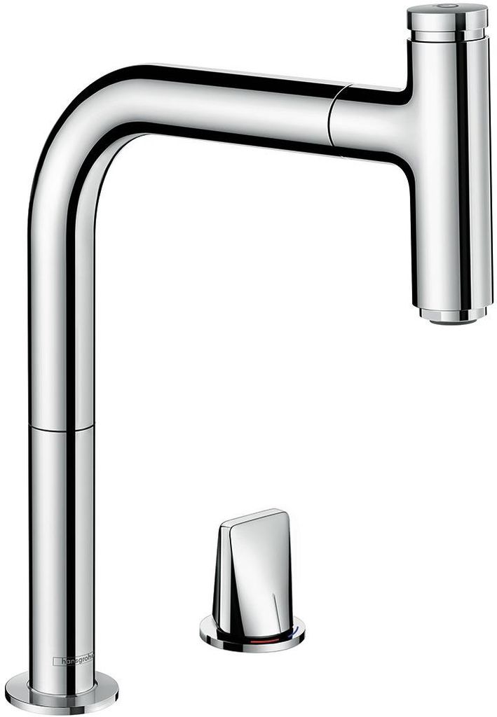 hansgrohe 2-Loch Einhebel-Küchenmischer 200 SELECT METRIS DN 15, mit sBox, Ausziehauslauf chrom