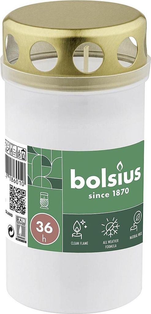 BOLSIUS Dauerbrenner mit Deckel weiß