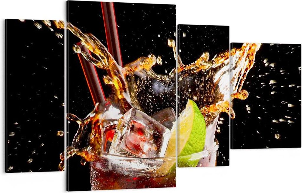 Bild auf Leinwand - Leinwandbild - Trinken saft cocktail nachtisch - 120x70cm - Wand Bild - Wanddeko - Leinwanddruck - Bilder - Kunstdruck - Leinwa...