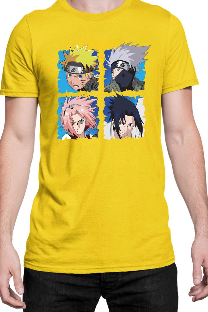 Herren T-Shirt Naruto Team 7 03, Man L / Gelb