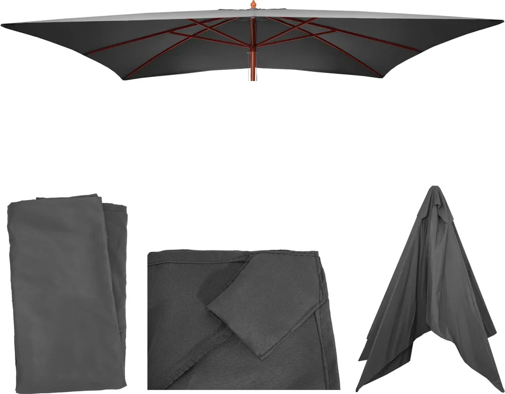 Copertura Ombrellone Giardino 2x3 Antracite - Ricambio Florida Legno