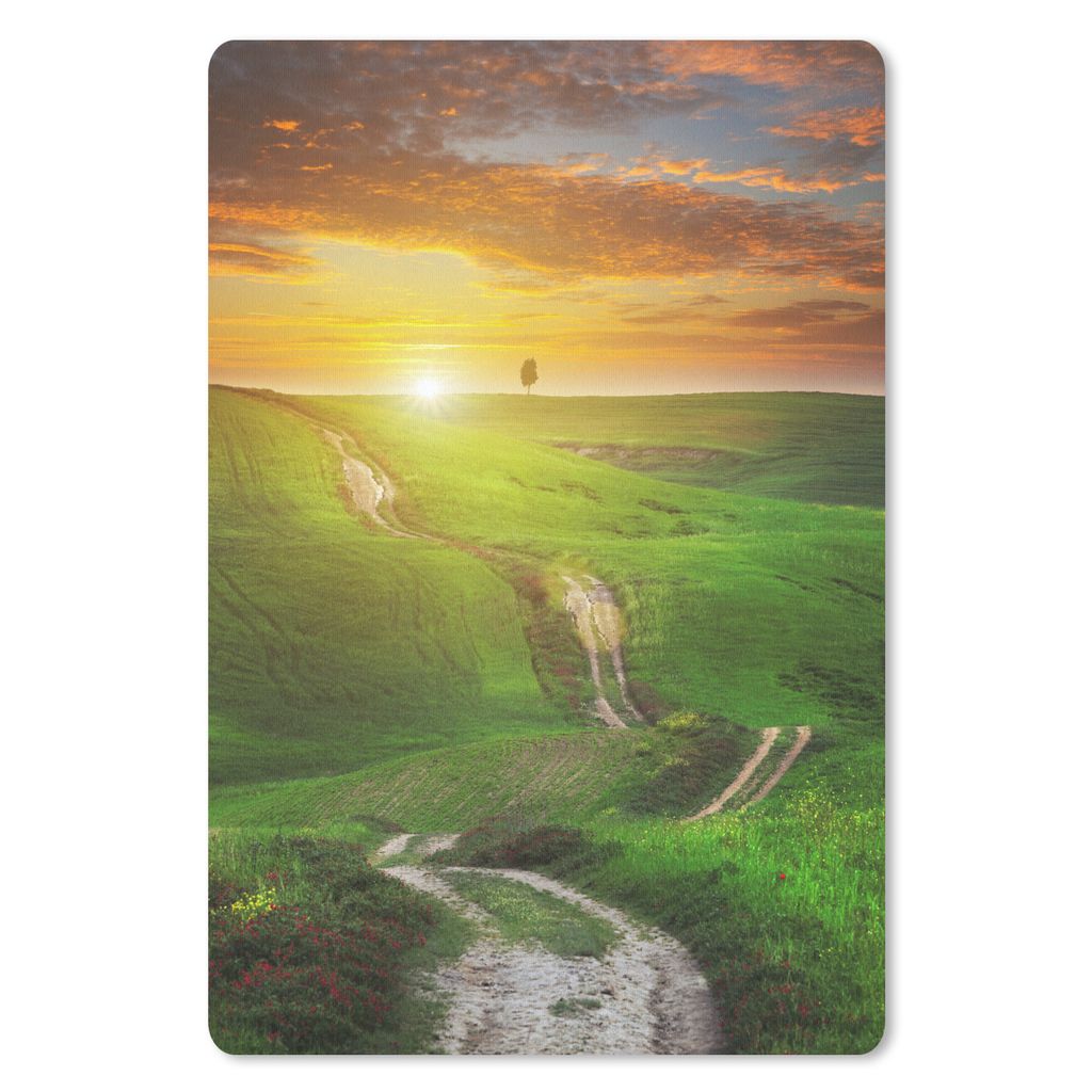 MuchoWow Mauspad Mousepad Toskana - Sonne - Hügel 18x27 cm - Mousepads - Maus Mat - Pad - Mausunterlage
