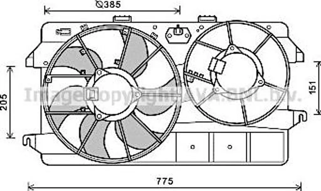 Ventilateur de refroidissement AVA FD7591 OE 1439619 pour Ford Transit