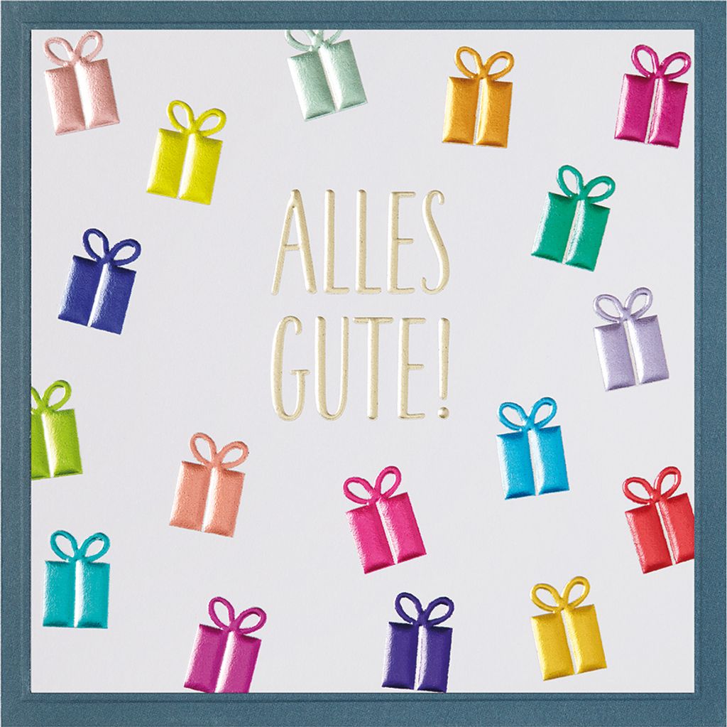Allgemeine Wünsche Prisma Collection unverpackte Glückwunschkarte mit Briefumschlag ALLES GUTE bunte Geschenke