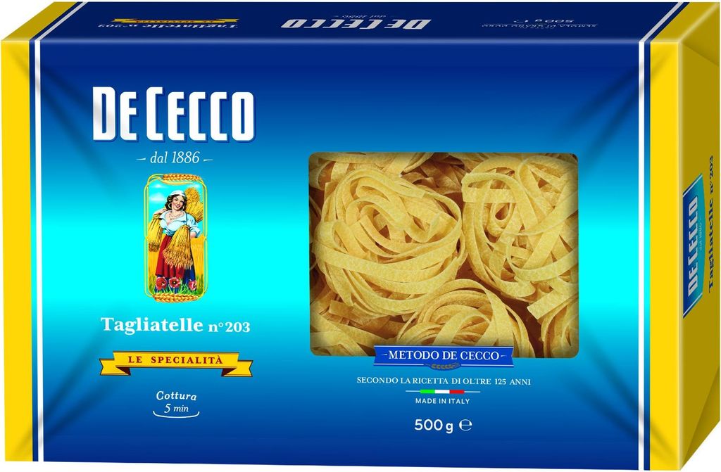 3x De Cecco Nudeln 'Tagliatelle' n.203, 500 g
