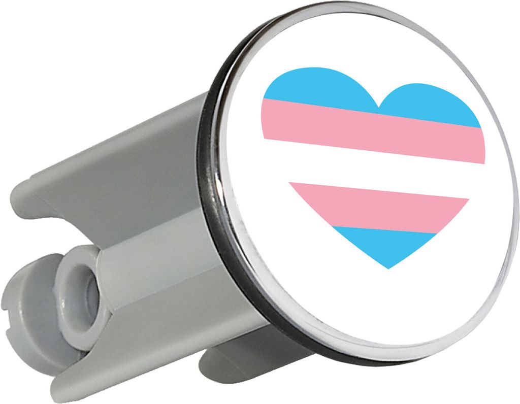Huuraa Waschbeckenstöpsel Trans Pride Flagge LGBTQ Herz 4cm höhenverstellbar Abflussstopfen Geschenkidee