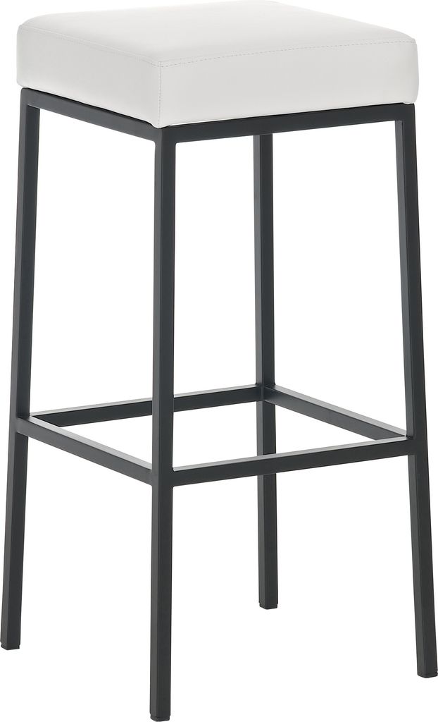 TPFLiving Barhocker Montana B Gestell schwarz Kunstleder Weiß