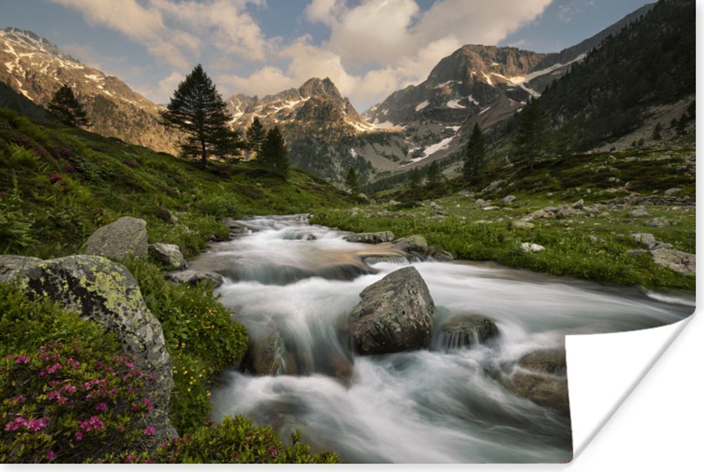 MuchoWow Poster Wasser - Sommer - Berg 60x40 cm - Schlafzimmerdekoration